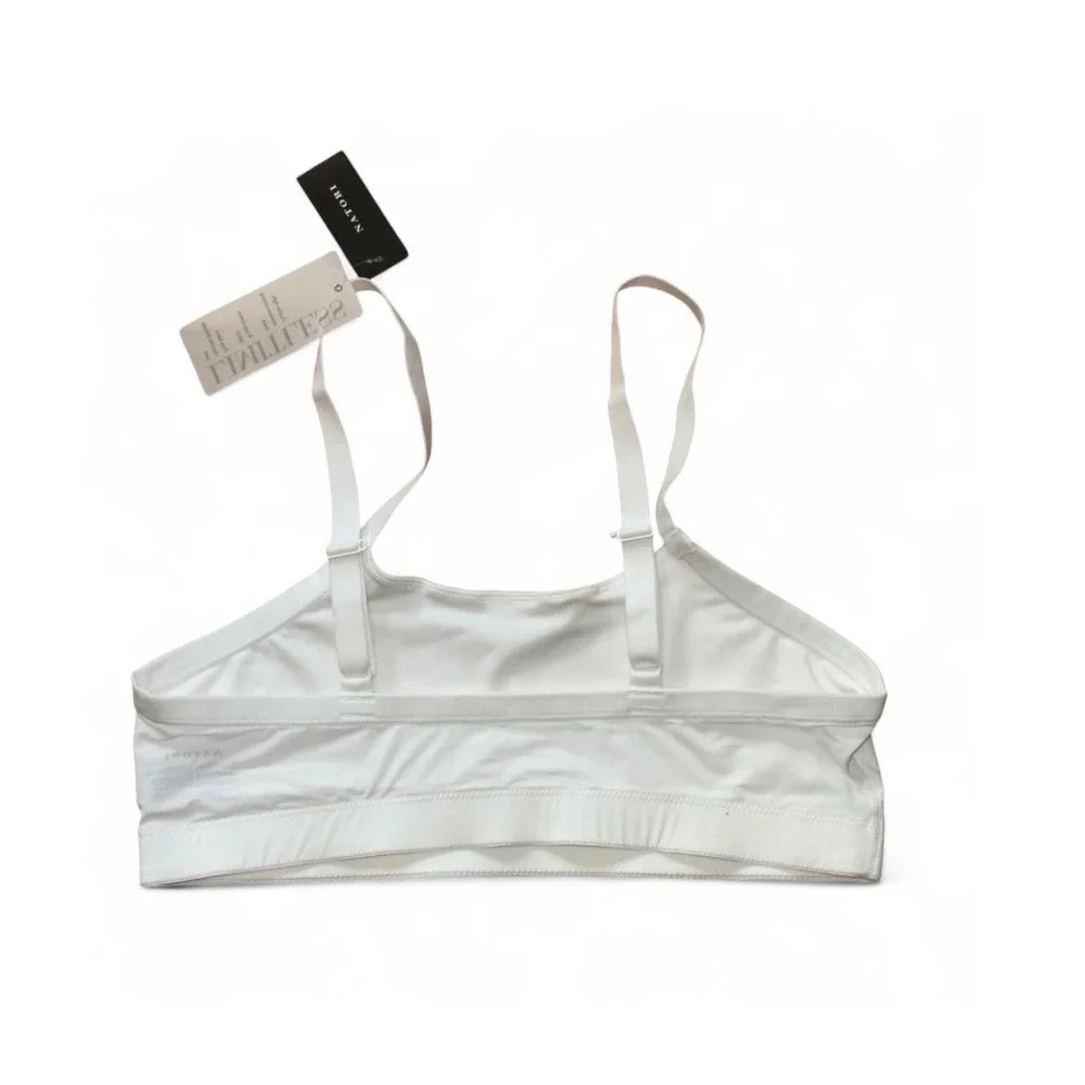 Natori Limitless White Bralette Wireless Bra Comfort Soft Stretch XL‎